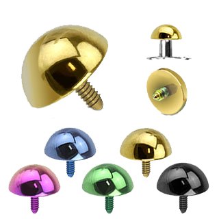 titanbeschichteter Dermal Anchor Aufsatz - halbe Kugel 4mm grün von Unbekannt