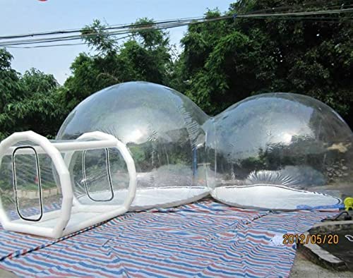 Unbranded Inflatable Commercial Grade Two Room PVC Clear Eco Dome Camping Bubble Tent New (Size: 28ft.(L) x 10ft.(H)) von Unbranded