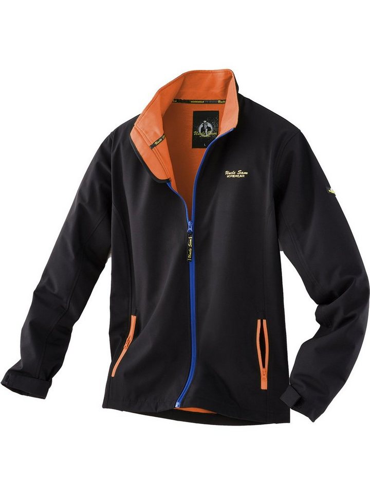 Uncle Sam Arbeitsjacke Softshelljacke schwarz/marine/orange von Uncle Sam