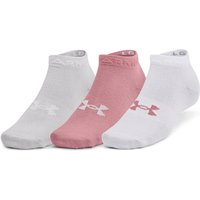 3er Pack UNDER ARMOUR Essential Sneakersocken 697 - pink elixir/white/halo gray XL (48-50) von Under Armour