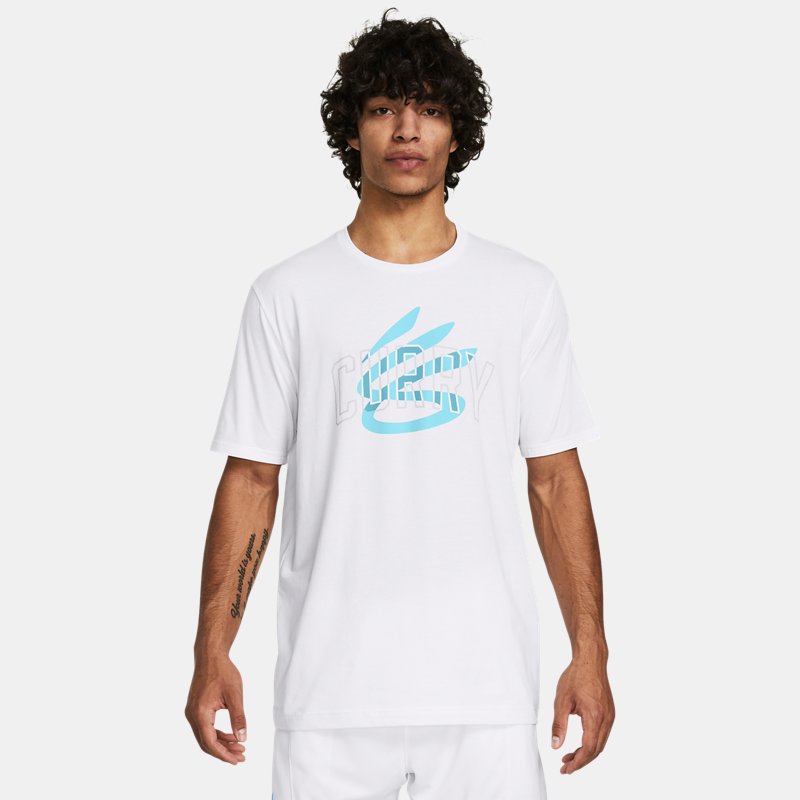 Curry Champ Mindset T-Shirt für Herren Weiß / Sky Blau L von Under Armour