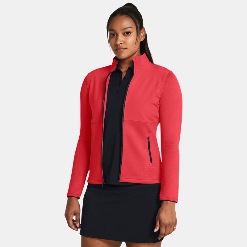 Damen Under Armour Storm Daytona mit durchgehendem Zip Rot Solstice / Metallisch Silber XL von Under Armour