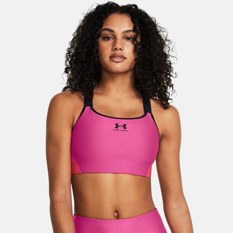 HeatGear® Armour High Sport-BH für Damen Astro Rosa / Rot Solstice / Schwarz XXL von Under Armour