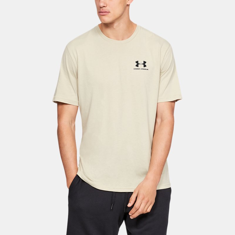 Herren Under Armour Sportstyle Left Chest Oberteil, kurzärmlig Khaki Base / Schwarz XXL von Under Armour