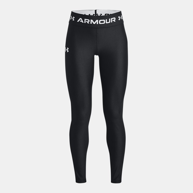 Mädchen HeatGear® Leggings Schwarz / Weiß YLG (149 - 160 cm) von Under Armour