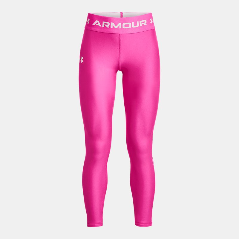 Mädchen HeatGear® Leggings Rebel Rosa / Weiß YLG (149 - 160 cm) von Under Armour