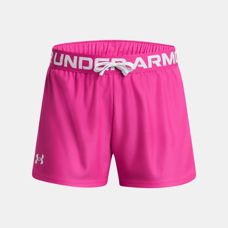 Mädchen Shorts Under Armour Play Up Rebel Rosa / Weiß YXS (122 - 127 cm) von Under Armour