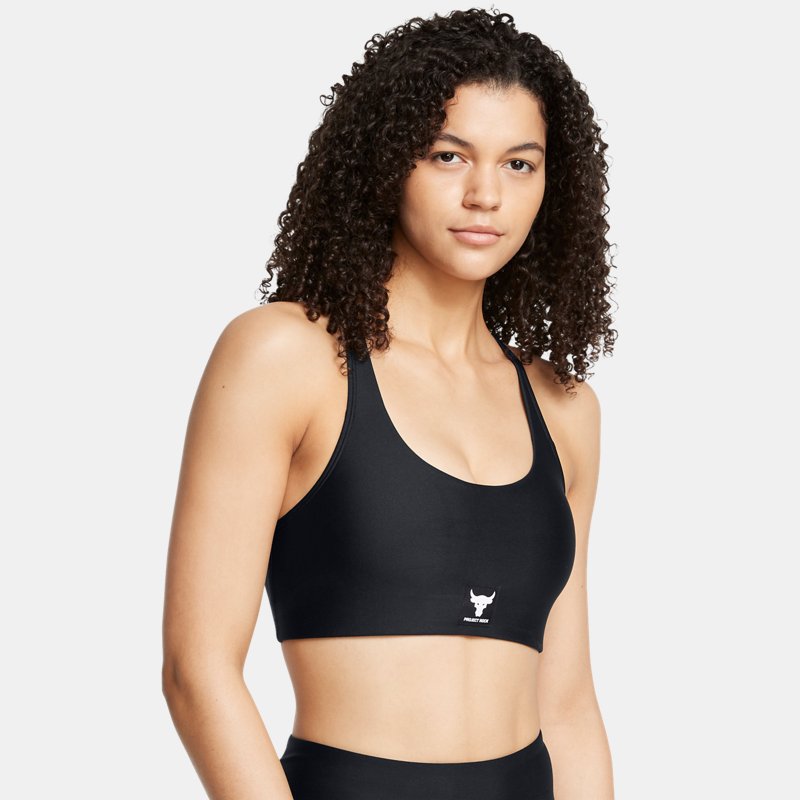 Project Rock All Train Crossback BH für Damen Schwarz / Weiß XS von Under Armour