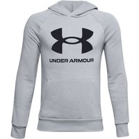 UNDER ARMOUR Rival Fleece Big Logo Hoodie Jungen 011 - mod gray light heather/black S (127-137 cm) von Under Armour