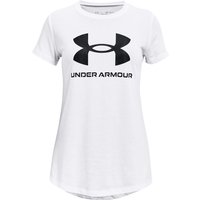 UNDER ARMOUR Sportstyle Logo kurzarm Trainingsshirt Mädchen 100 - white/black M (137-149 cm) von Under Armour