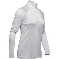 UNDER ARMOUR Tech 1/2-Zip langarm Sweatshirt Damen 014 - halo gray/halo gray/metallic silver XS von Under Armour