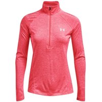 UNDER ARMOUR Tech 1/2-Zip langarm Sweatshirt Damen 653 - cerise/pink lemonade/metallic silver L von Under Armour