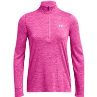 UNDER ARMOUR Tech Twist 1/2-Zip Sportshirt Damen 652 - rebel pink/white XL von Under Armour