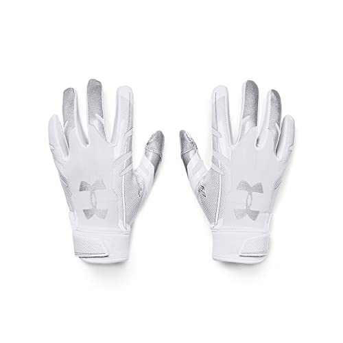 Under Armour Boys' Pee Wee F8 Football Gloves , White (100)/Metallic Silver , One Size Fits All von Under Armour