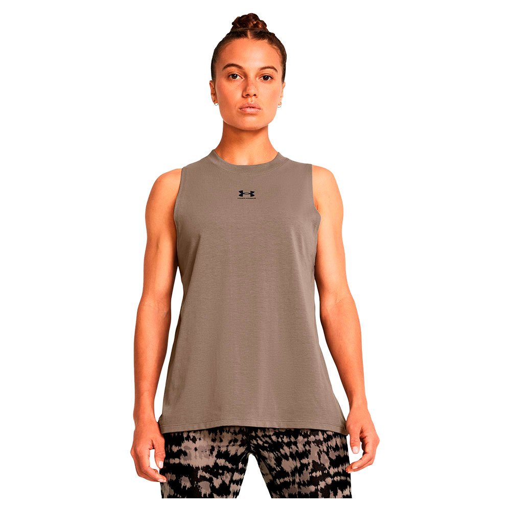 Under Armour Essential Muscle Sleeveless T-shirt Braun S Frau von Under Armour