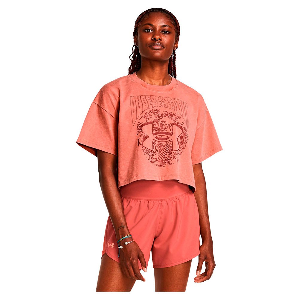 Under Armour Heavyweight Dusk To Dawn Crop Short Sleeve T-shirt Orange L Frau von Under Armour