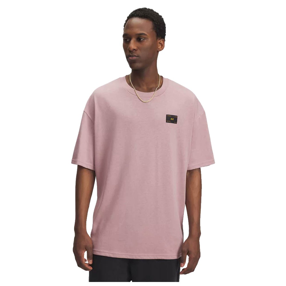 Under Armour Hwt Woven Label Short Sleeve T-shirt Rosa XL / Regular Mann von Under Armour