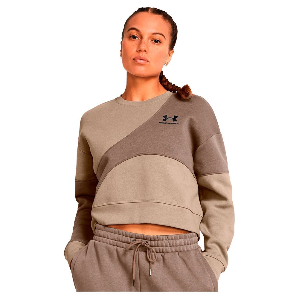 Under Armour Icon Fleece Crop Sweatshirt Beige XL Frau von Under Armour
