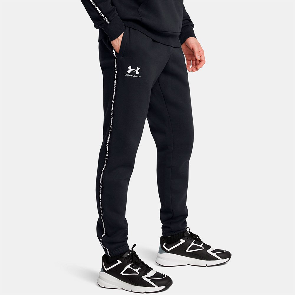 Under Armour Icon Fleece Taping Joggers Schwarz XL / Regular Mann von Under Armour