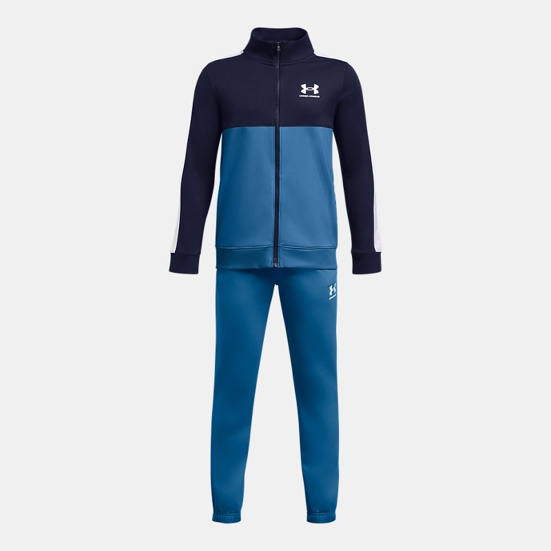 Under Armour Knit Colorblock Trainingsanzug für Jungen Photon Blau / Midnight Blaue Marine / Weiß YSM (127 - 137 cm) von Under Armour