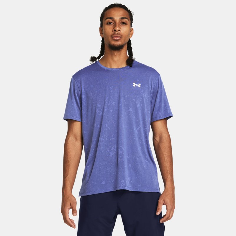 Under Armour Launch Splatter Kurzarm-Oberteil für Herren Starlight / Downpour Grau / Reflektierend XS von Under Armour