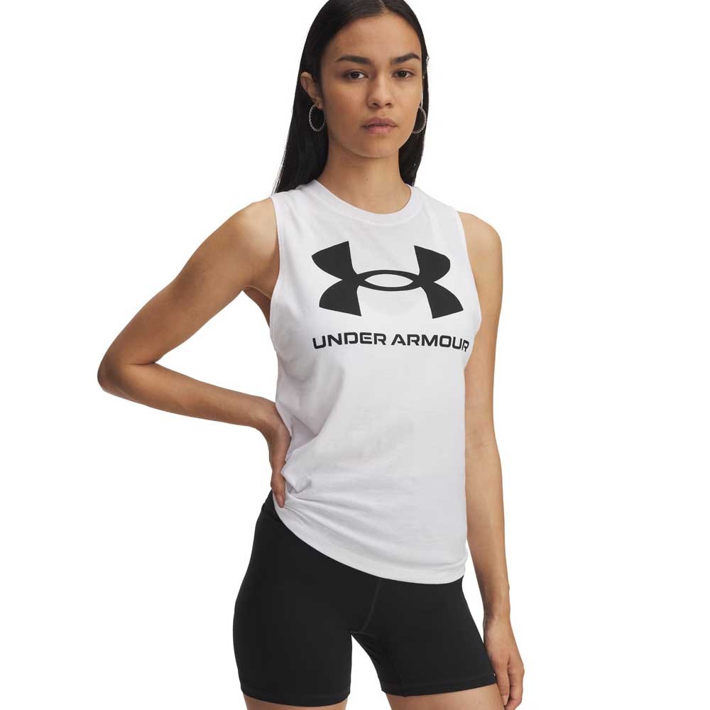 Under Armour Live Sportstyle Graphic Sleeveless T-shirt Weiß S Frau von Under Armour