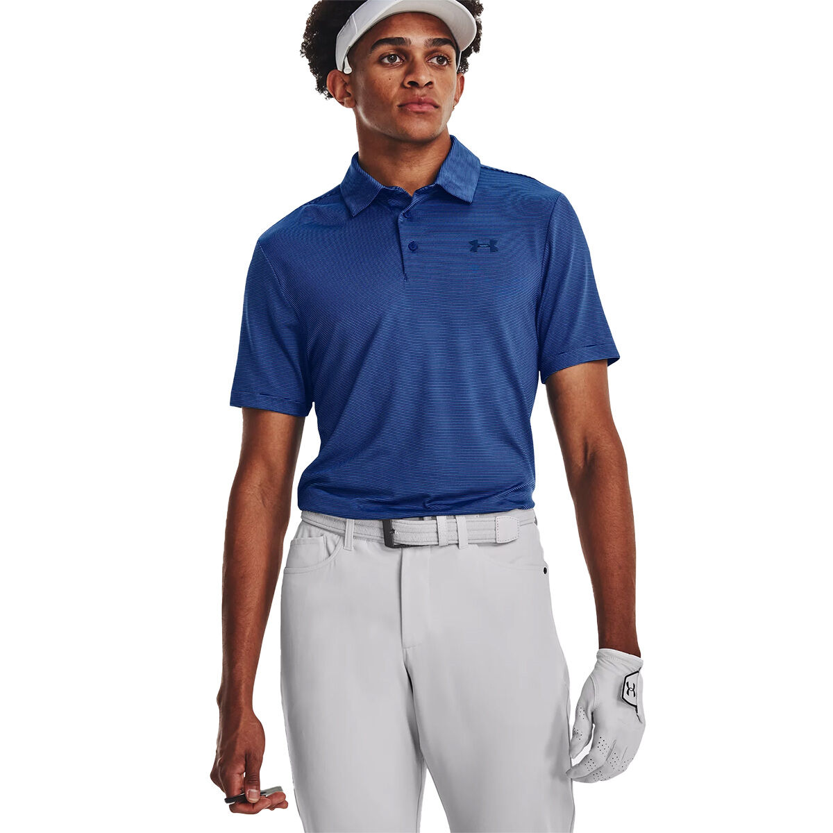 Under Armour Men's Blue Playoff 3.0 Core Stripe Golf Polo Shirt, Size: Small | American Golf von Under Armour