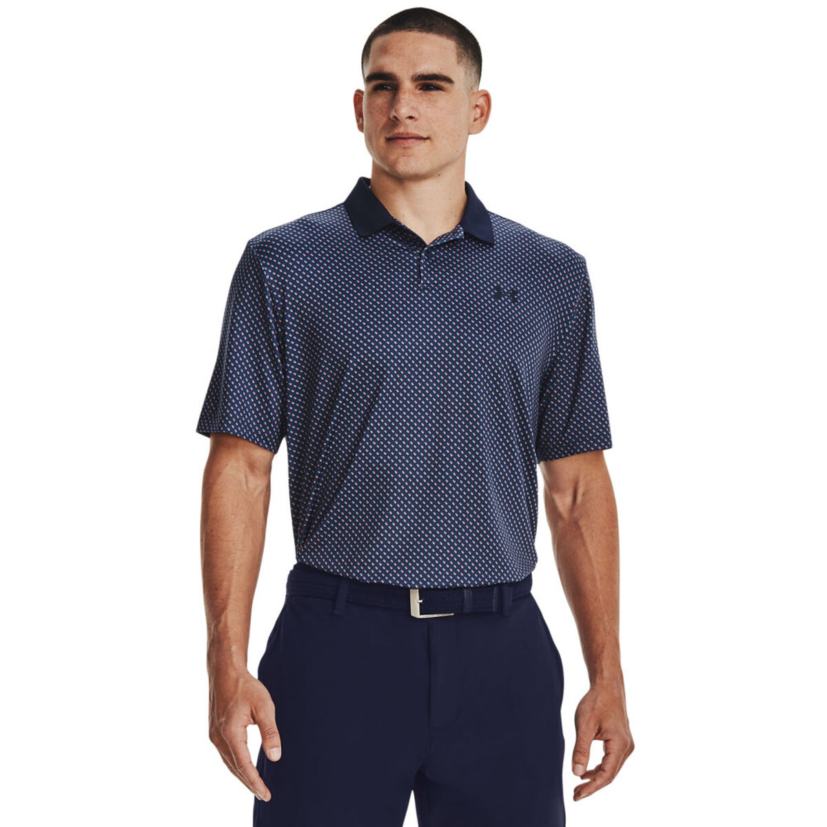 Under Armour Men's Performance 3.0 Printed Golf Polo Shirt, Mens, Navy/red/navy, Small | American Golf von Under Armour