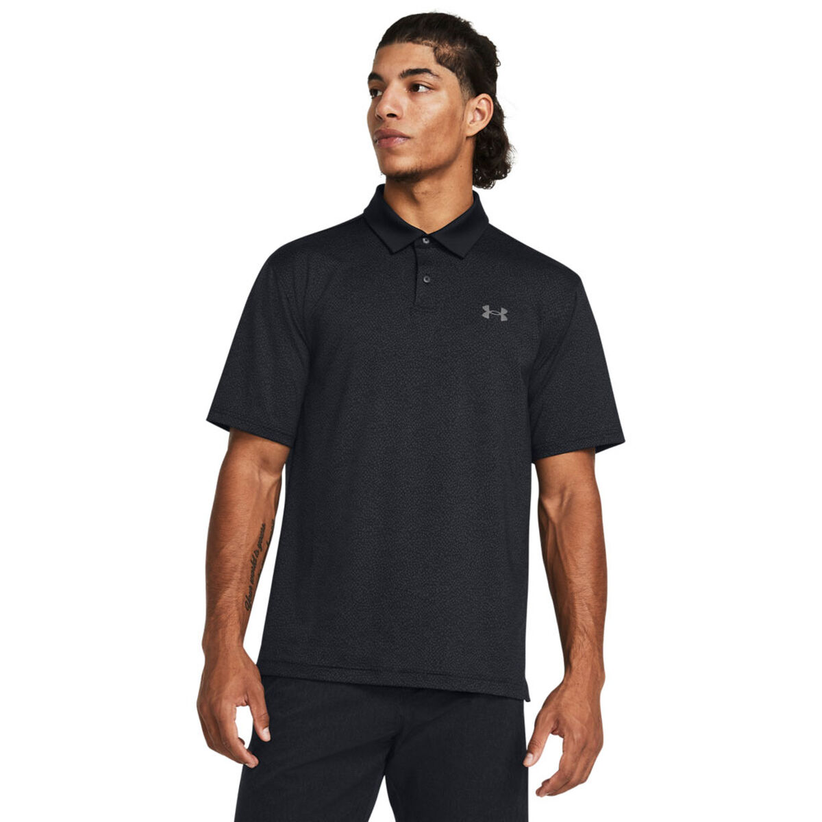 Under Armour Men's T2G Printed Plain Golf Polo Shirt, Mens, Black, Large | American Golf von Under Armour