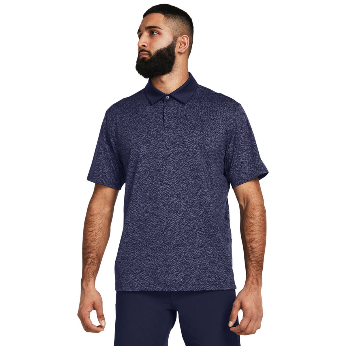 Under Armour Men's T2G Printed Plain Golf Polo Shirt, Mens, Midnight navy, Large | American Golf von Under Armour