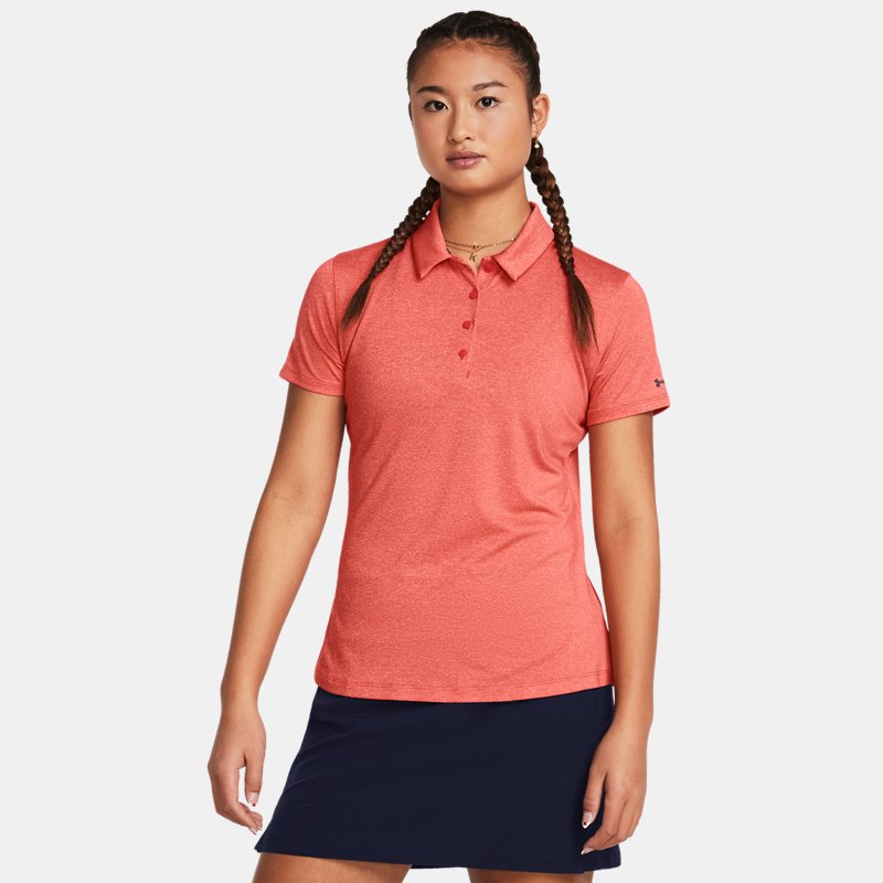 Under Armour Playoff Kurzarm-Poloshirt für Damen Rot Solstice / Coho / Midnight Blaue Marine L von Under Armour