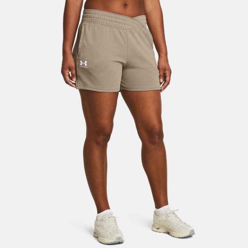 Under Armour Rival Terry Shorts für Damen Timberwolf Taupe / Weiß L von Under Armour