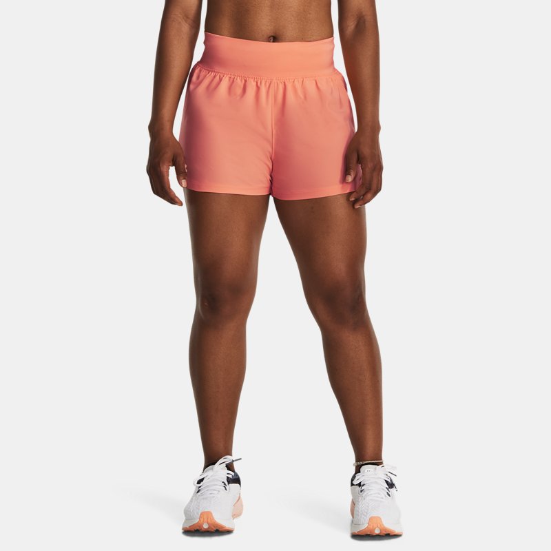 Under Armour Run Stamina Shorts (8 cm) für Damen Bubble Peach / Bubble Peach / Reflektierend XS von Under Armour