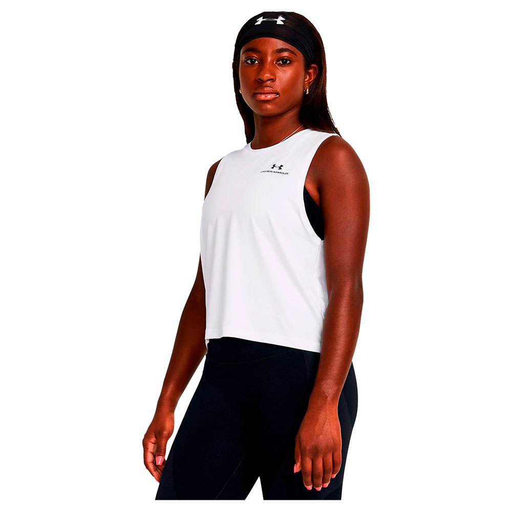 Under Armour Rush Energy Crop Sleeveless T-shirt Weiß L Frau von Under Armour