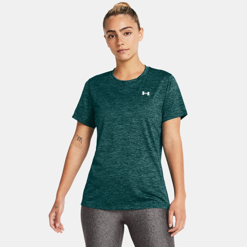 Under Armour Tech™ Twist Kurzarm-Oberteil für Damen Hydro Teal / Coastal Teal / Weiß M von Under Armour