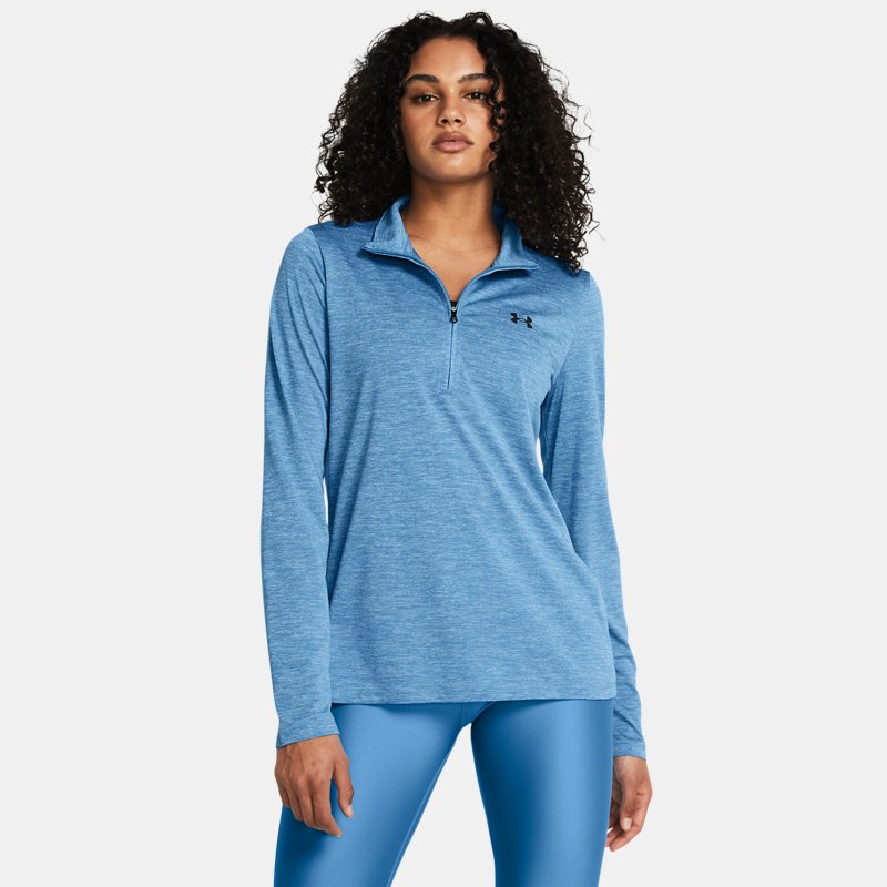 Under Armour Tech™ Twist Oberteil mit ½-Zip für Damen Viral Blau / Schwarz M von Under Armour