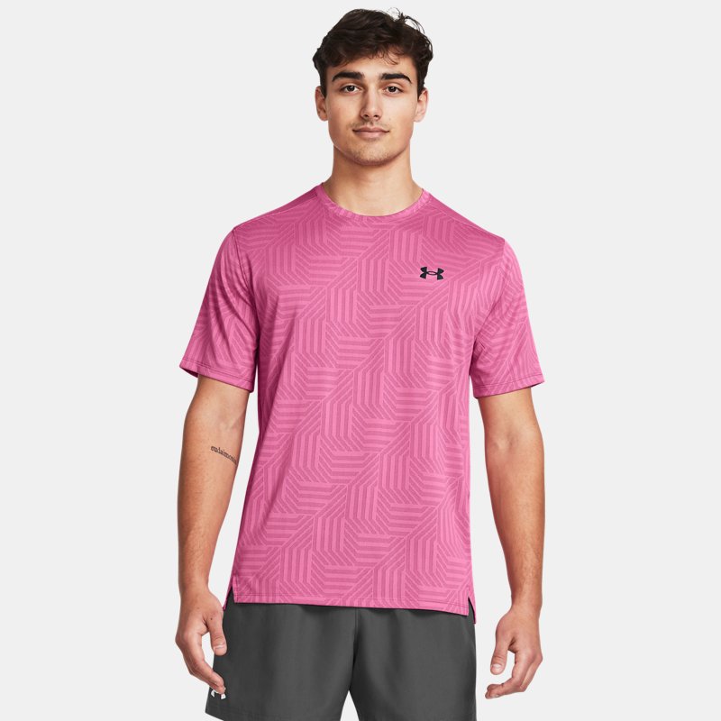 Under Armour Tech™ Vent Geotessa Kurzarm-Shirt für Herren Astro Rosa / Schwarz XL von Under Armour