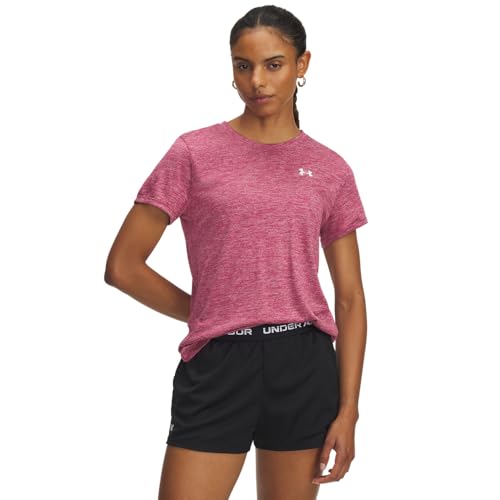 Under Armour Damen Tech Twist Short Sleeve Crew T-Shirt, Fuchsia Dusk/Weiß, L EU von Under Armour
