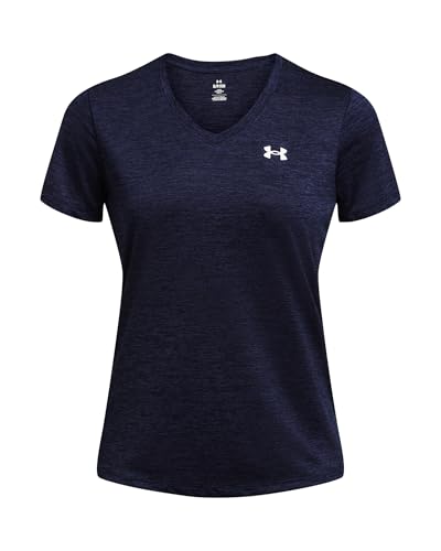 Under Armour Damen Tech Twist Kurzarm V-Ausschnitt T-Shirt, Midnight Navy, L EU von Under Armour