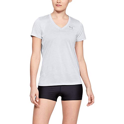 Under Armour Damen Tech Short Sleeve V - Twist, kurzärmliges & atmungsaktives Laufshirt für Frauen, ultraleichtes T-Shirt mit loser Passform von Under Armour
