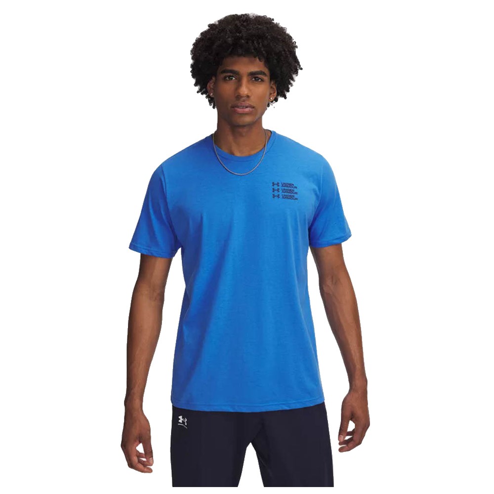 Under Armour Triple Stack Lc Logo Short Sleeve T-shirt Blau S / Regular Mann von Under Armour