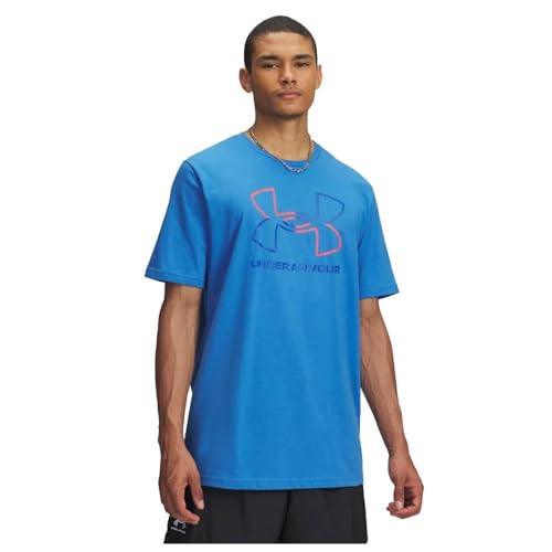 Under Armour Herre GL Foundation Update Kurzarmshirt, schnelltrocknendes Sportshirt, kurzärmliges und Komfortables Funktionsshirt mit Loser Passform,Blue Atlantis/Racer Red/Royal,XXL von Under Armour