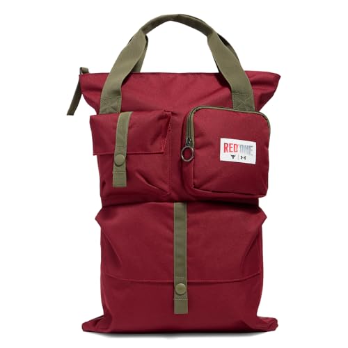 Under Armour Unisex Project Rock Red One Turnbeutel, 19 Liter, 4 Fächer, Einheitsgröße, (625) Cardinal/Marine OD Green/White, Polyester, Fitnessstudio, Laufen, Fußball von Under Armour