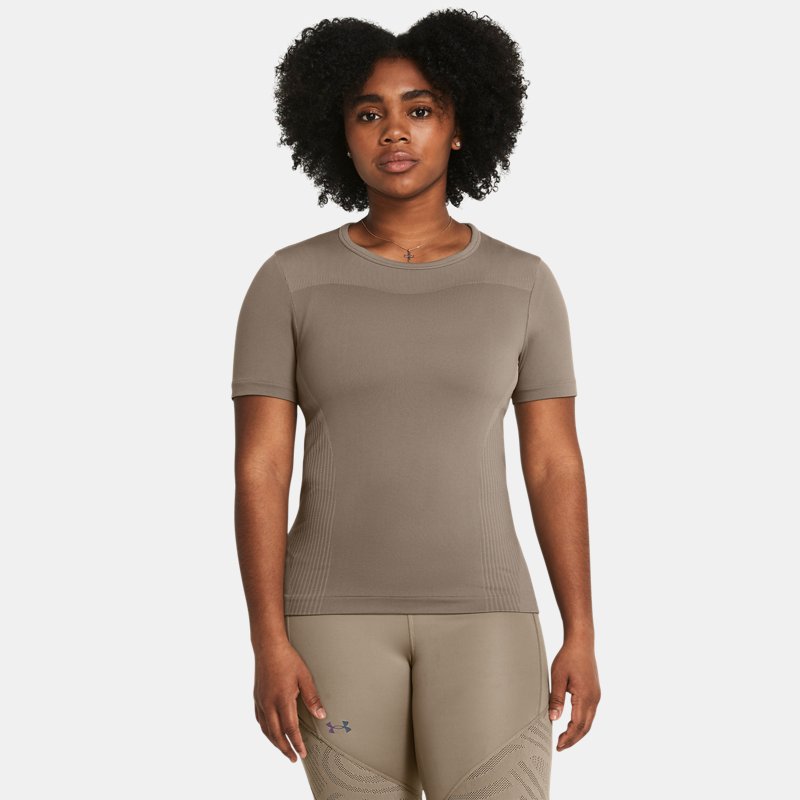 Under Armour Vanish Elite Seamless Kurzarm-Oberteil für Damen Taupe Dusk / Iridescent L von Under Armour