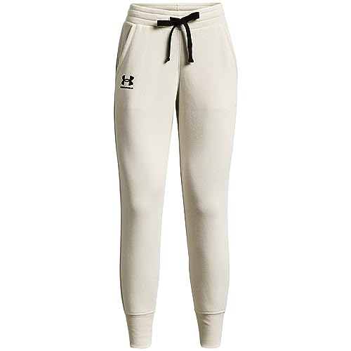 Under Armour Womens Pants Women's Ua Rival Fleece Joggers, STN, 1356416, Size SM, Stone (279) / Black von Under Armour