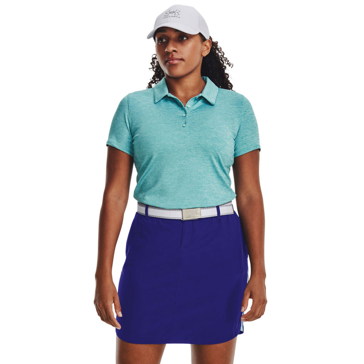 Under Armour Womens Playoff Golf Polo Shirt, Female, Blue foam/white/met silver, Large | American Golf von Under Armour