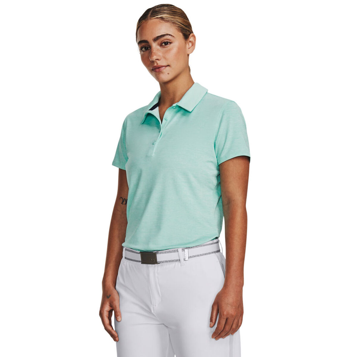 Under Armour Womens Playoff Golf Polo Shirt, Female, Neo turquoise/midnight/silver, Large | American Golf von Under Armour