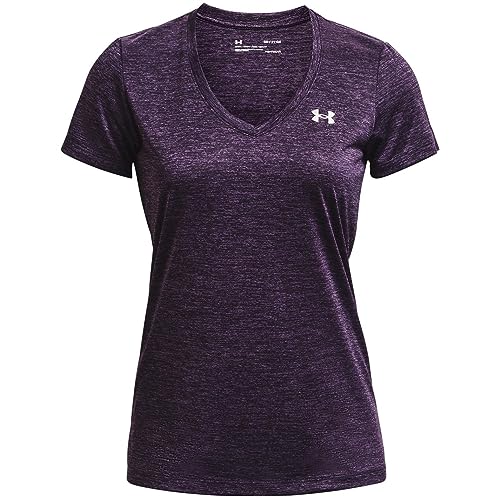 Under Armour Womens Short-Sleeves Damen T-Shirt Mit V-Ausschnitt Ua Twist Tech™, Tux Purple, 1258568-544, XS von Under Armour