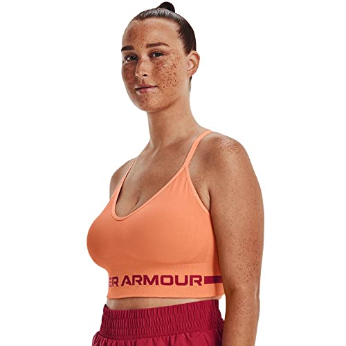 Under Armour Womens Sport Bras Women's Ua Seamless Low Long Sports Bra, Mellow Orange, 1357719-868, XL von Under Armour
