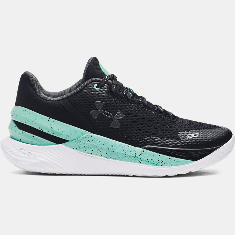 Unisex Curry 2 Low FloTro Basketballschuhe Schwarz / Neo Turquoise / Jet Grau 48.5 von Under Armour